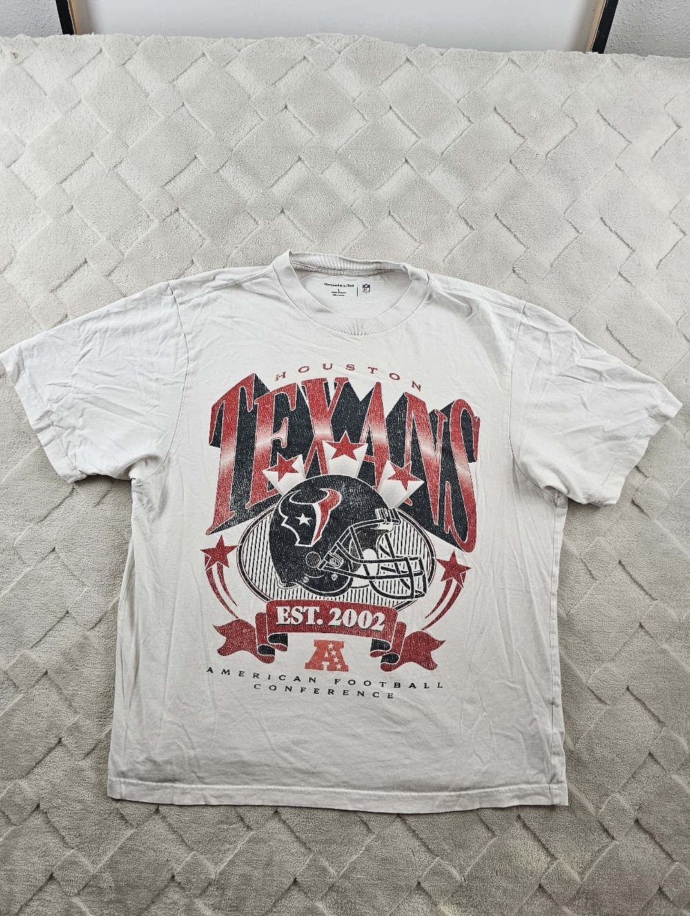 Abercrombie & Fitch Houston Texans Graphic Tee Shirt Mens Large vintage Inspired